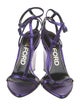 Tom Ford Leather Glitter Accents T-Strap Sandals