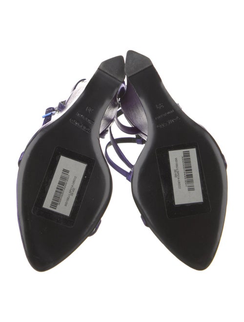 Tom Ford Leather Glitter Accents T-Strap Sandals