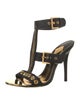 Tom Ford Leather Eyelet Trim T-Strap Sandals