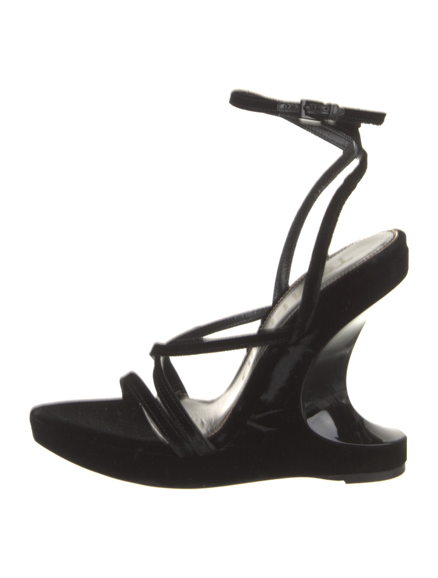 Tom Ford Velvet Leather Trim Embellishment Gladiator Sandals