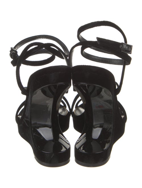 Tom Ford Velvet Leather Trim Embellishment Gladiator Sandals