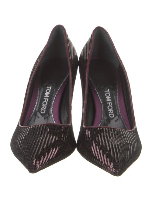 Tom Ford Sequins Leather Trim Embellishment Pumps