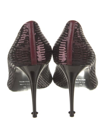 Tom Ford Sequins Leather Trim Embellishment Pumps