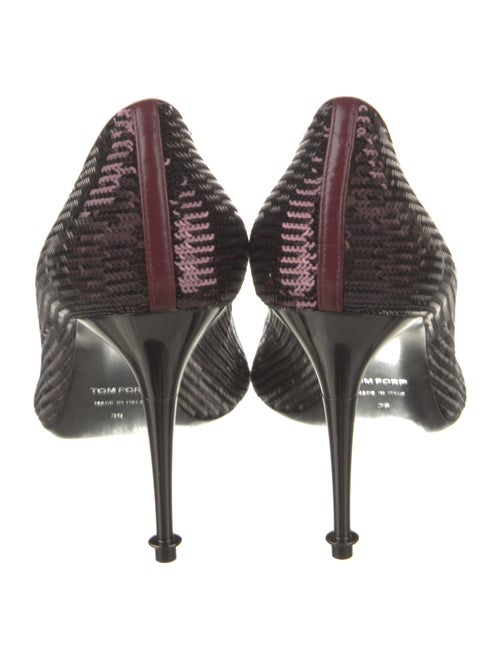 Tom Ford Sequins Leather Trim Embellishment Pumps