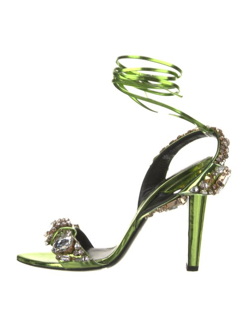 Tom Ford Patent Leather Crystal Embellishments Sandals