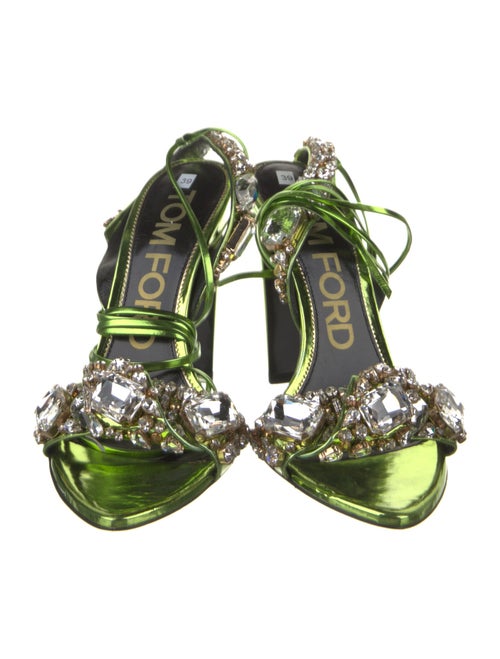 Tom Ford Patent Leather Crystal Embellishments Sandals