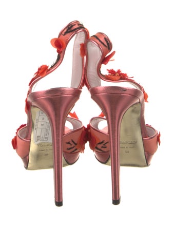 Tom Ford Leather Printed Slingback Sandals