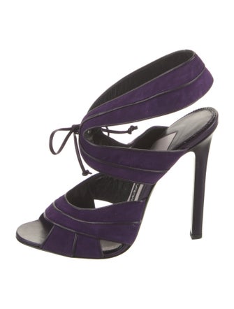 Tom Ford Suede Printed Slingback Sandals