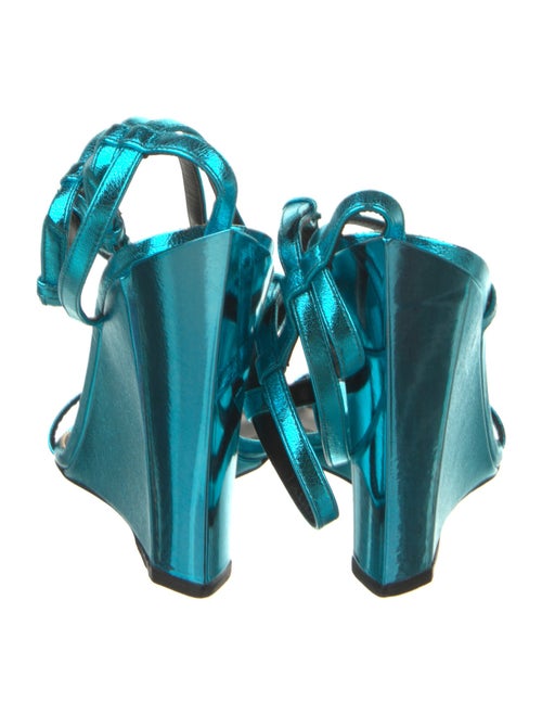 Tom Ford Leather Glitter Accents T-Strap Sandals