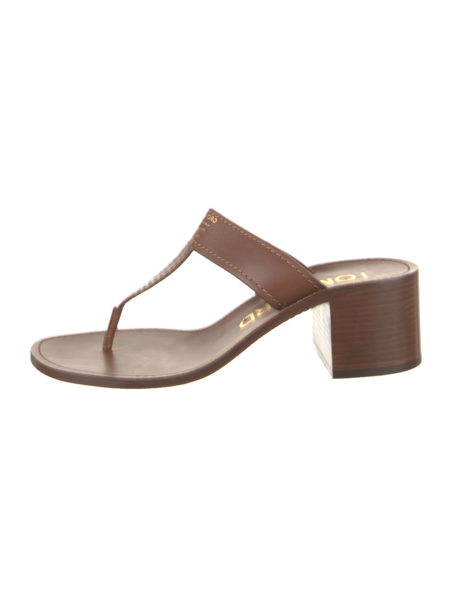 Tom Ford Leather T-Strap Sandals
