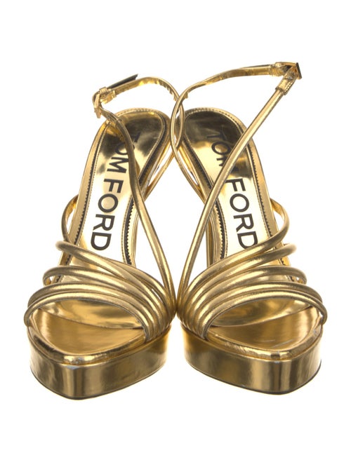Tom Ford Patent Leather Glitter Accents Slingback Sandals