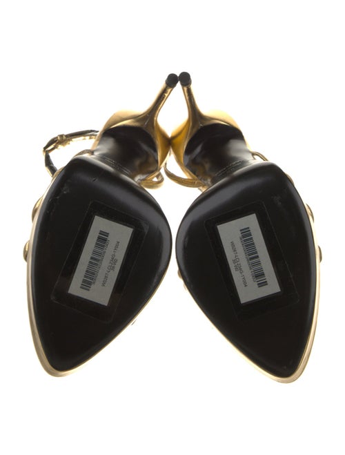 Tom Ford Patent Leather Glitter Accents Slingback Sandals