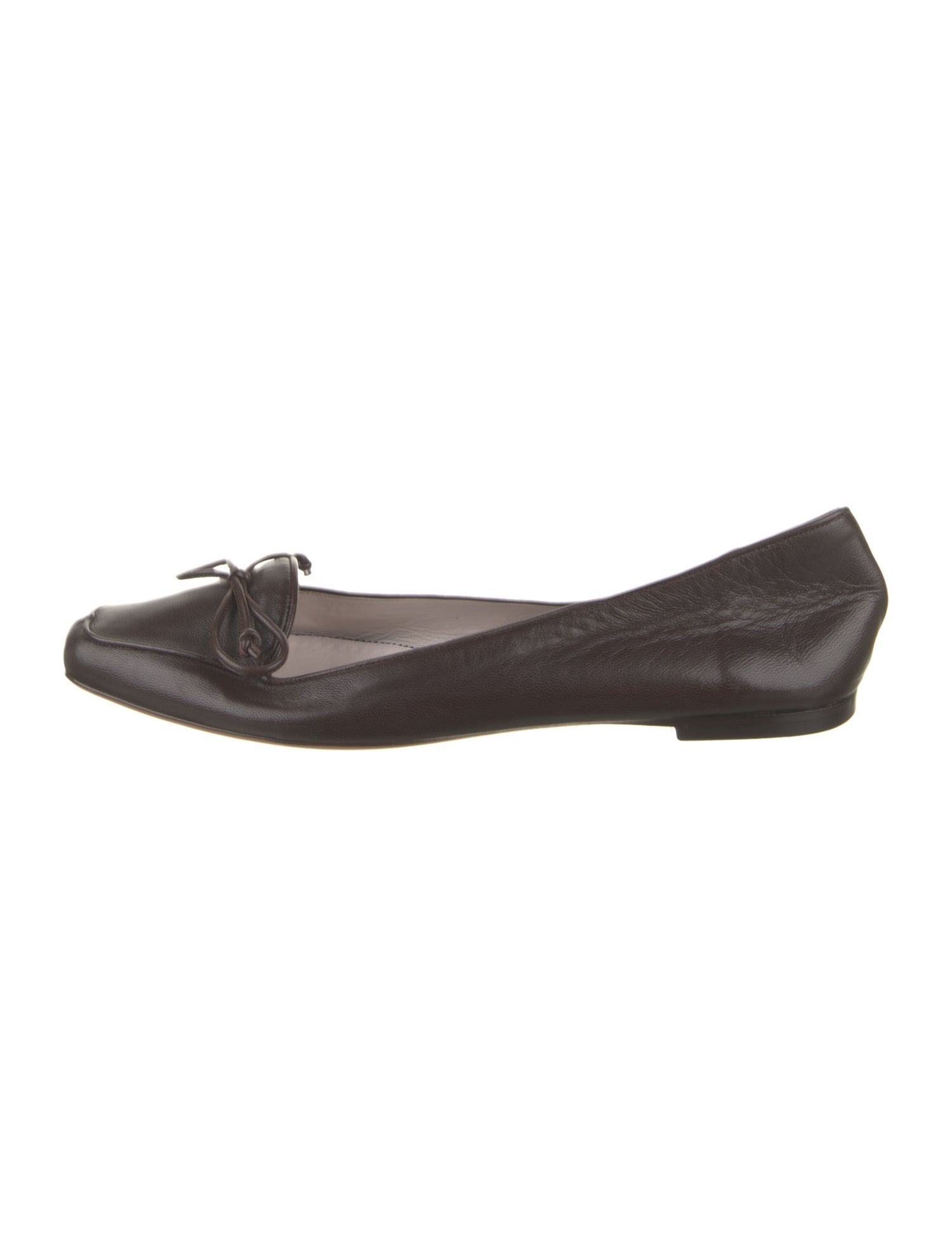 Tom Ford Leather Bow Accents Ballet Flats