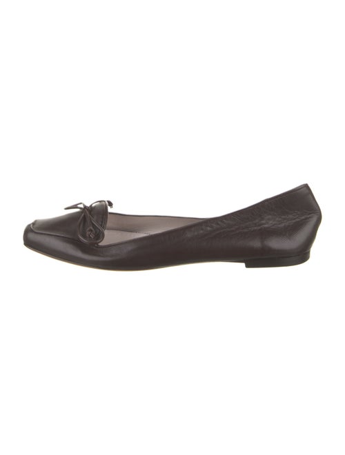 Tom Ford Leather Bow Accents Ballet Flats