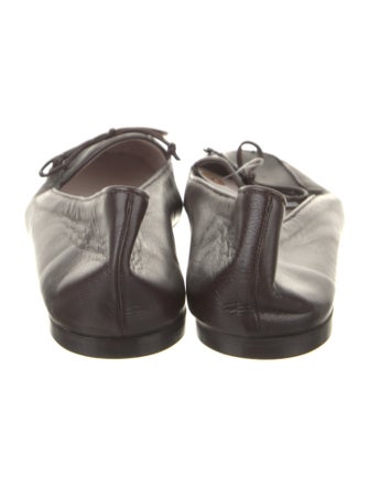 Tom Ford Leather Bow Accents Ballet Flats