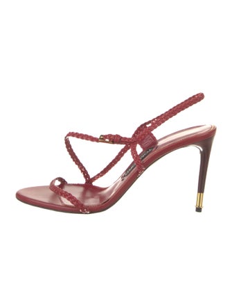 Tom Ford Leather Braided Accents Slingback Sandals
