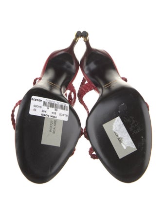 Tom Ford Leather Braided Accents Slingback Sandals