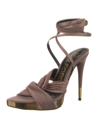 Tom Ford Satin Pleated Accents Sandals