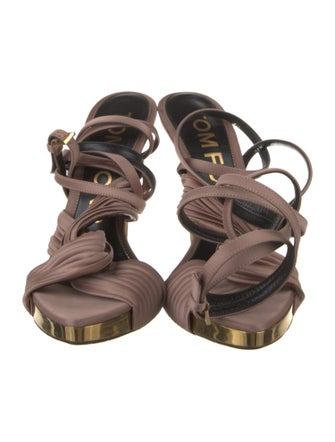 Tom Ford Satin Pleated Accents Sandals