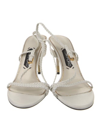 Tom Ford Leather Braided Accents Slingback Sandals