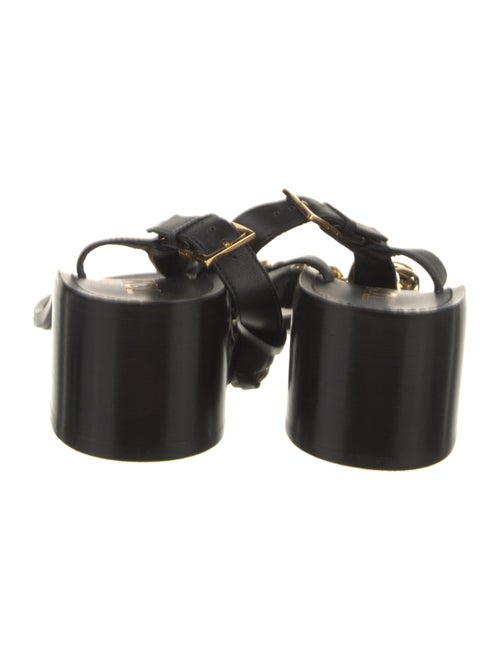 Tom Ford Leather Chain-Link Accents T-Strap Sandals