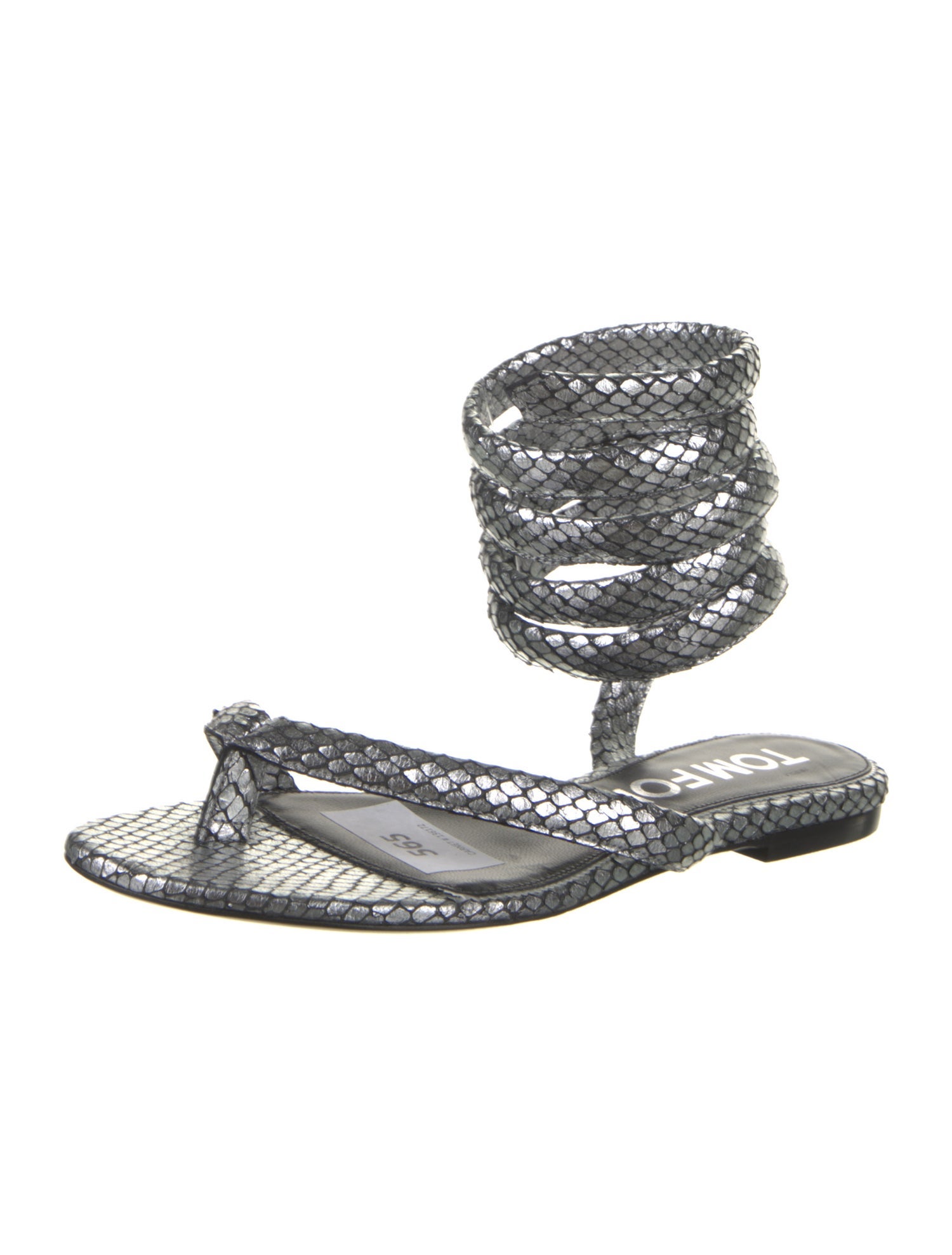 Tom Ford Snakeskin Glitter Accents Gladiator Sandals