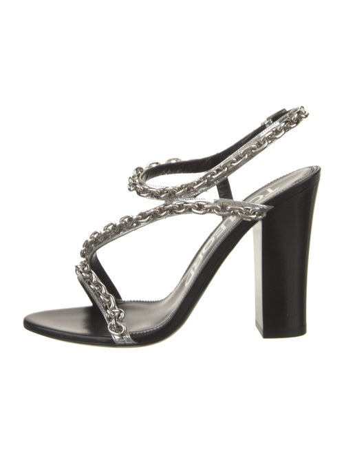 Tom Ford Patent Leather Chain-Link Accents T-Strap Sandals