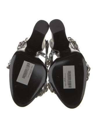 Tom Ford Patent Leather Chain-Link Accents T-Strap Sandals