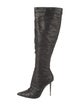 Tom Ford Leather Pleated Accents Boots