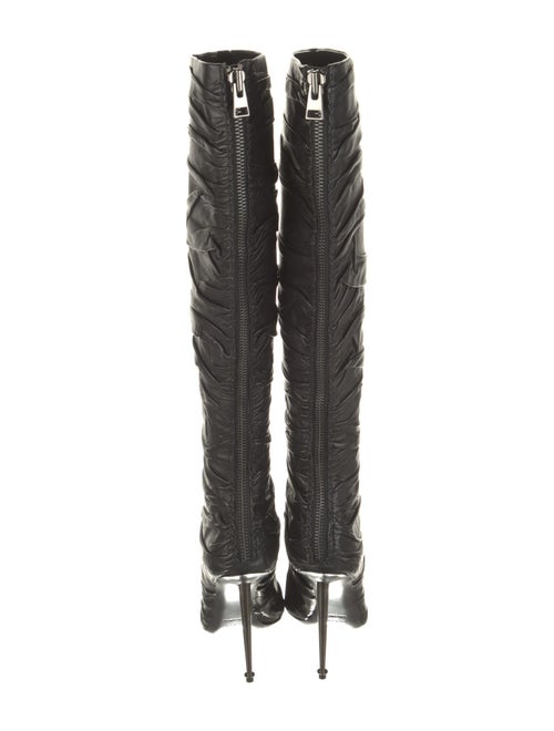 Tom Ford Leather Pleated Accents Boots