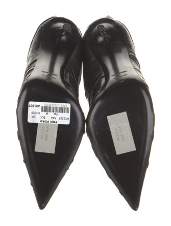 Tom Ford Leather Pleated Accents Boots