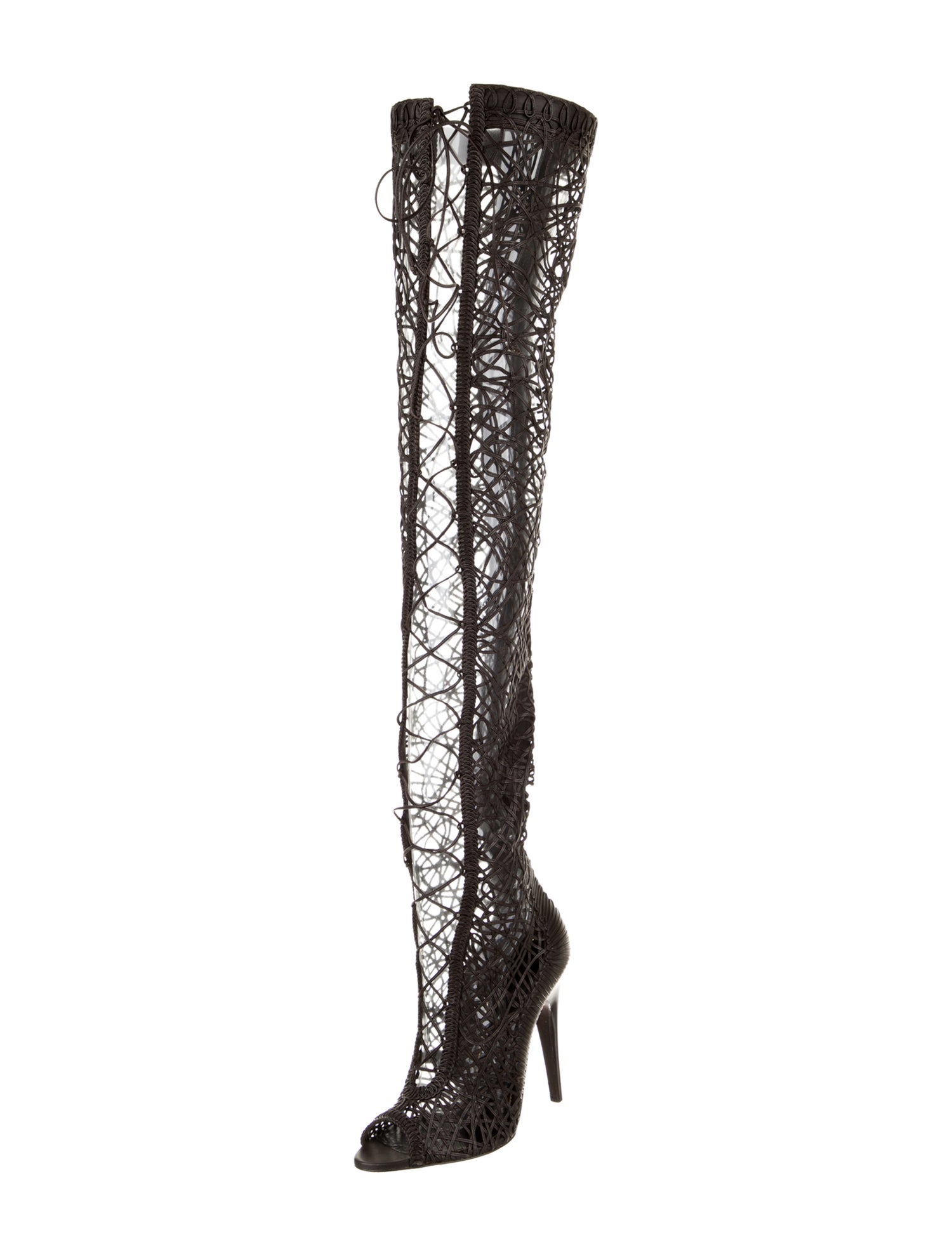 Tom Ford Leather Cutout Accent Lace-Up Boots
