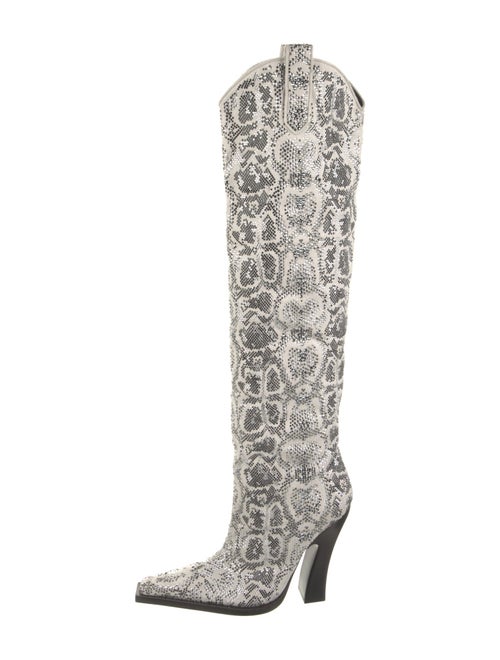 Tom Ford Animal Print Crystal Embellishments Boots
