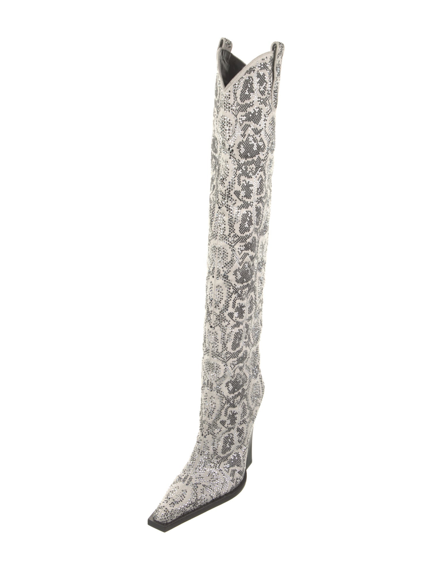 Tom Ford Animal Print Crystal Embellishments Boots
