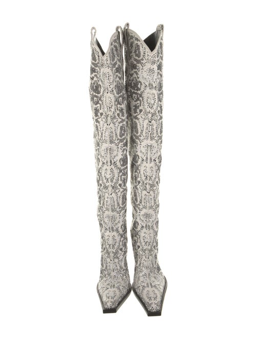 Tom Ford Animal Print Crystal Embellishments Boots