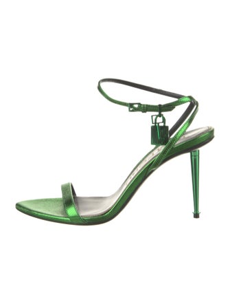 Tom Ford Leather Glitter Accents Sandals