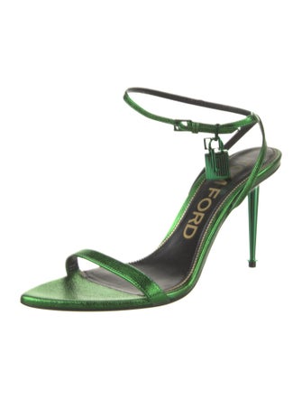 Tom Ford Leather Glitter Accents Sandals