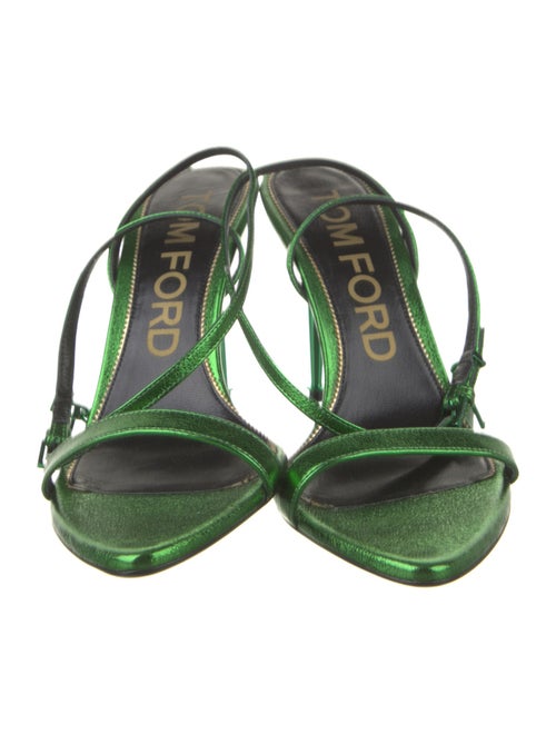 Tom Ford Leather Glitter Accents Sandals