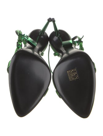 Tom Ford Leather Glitter Accents Sandals