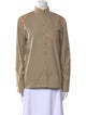 Tom Ford Mock Neck Long Sleeve Button-Up Top