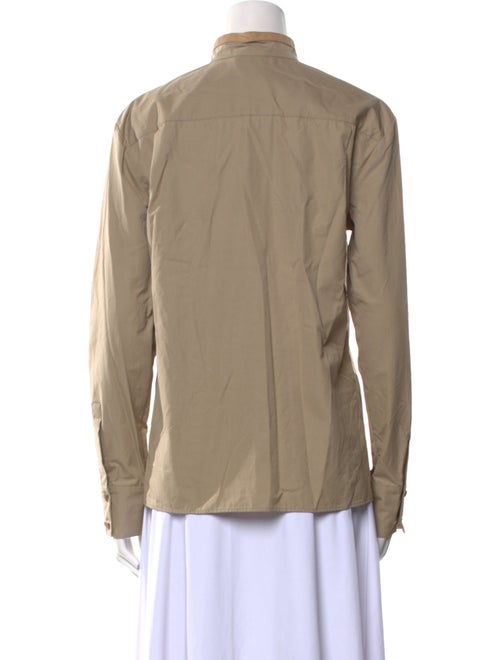 Tom Ford Mock Neck Long Sleeve Button-Up Top