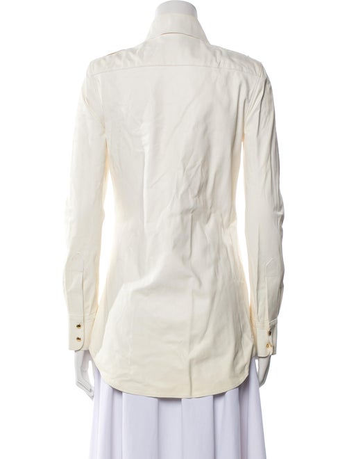 Tom Ford Lamb Leather Long Sleeve Button-Up Top