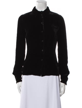 Tom Ford Mock Neck Long Sleeve Button-Up Top