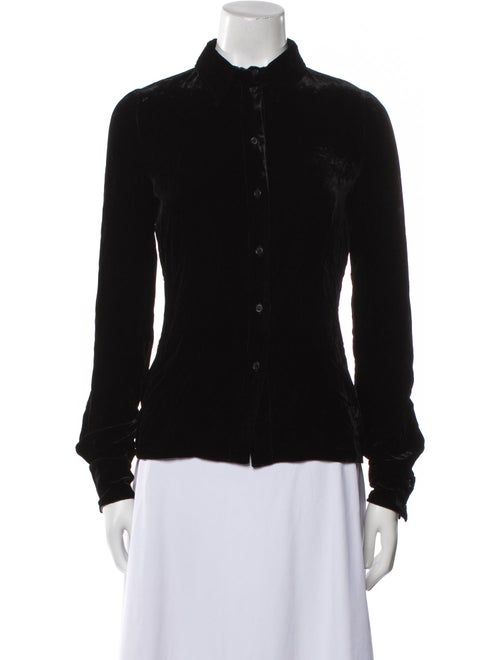 Tom Ford Mock Neck Long Sleeve Button-Up Top