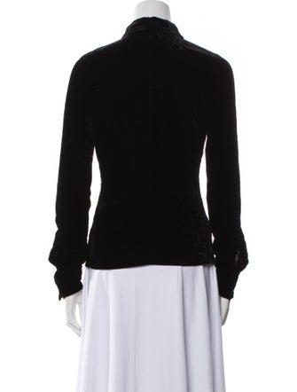 Tom Ford Mock Neck Long Sleeve Button-Up Top