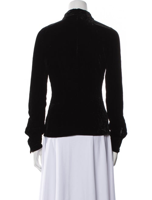 Tom Ford Mock Neck Long Sleeve Button-Up Top