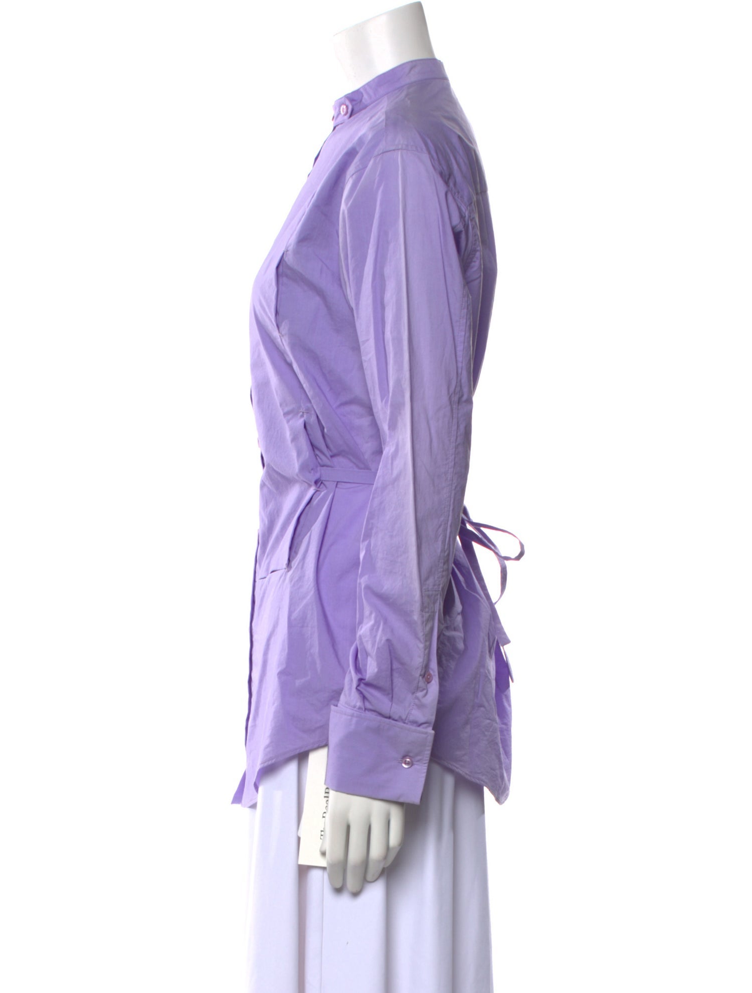 Tom Ford Mock Neck Long Sleeve Button-Up Top