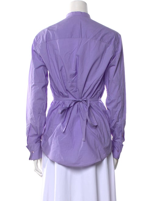 Tom Ford Mock Neck Long Sleeve Button-Up Top