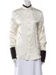 Tom Ford Mock Neck Long Sleeve Button-Up Top
