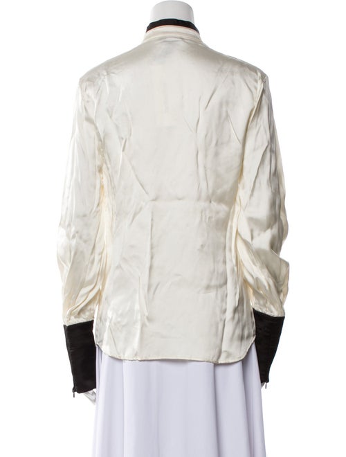 Tom Ford Mock Neck Long Sleeve Button-Up Top